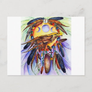 Freedom Wolf und Eagle Spirits vereint Postkarte