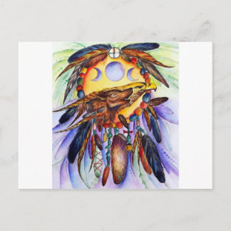 Freedom Wolf und Eagle Spirits vereint Postkarte