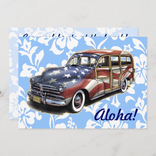 Freedom Woody Hawaiian Party Einladungen (Vorne/Hinten)