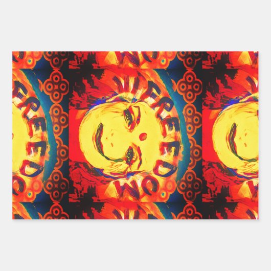 Freedom Yellow Smiley Geschenkpapier Set (Vorderseite 2)