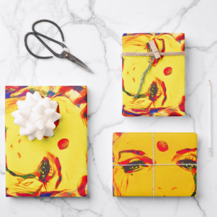 Freedom Yellow Smiley Geschenkpapier Set