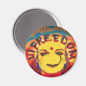 Freedom Yellow Smiley Magnet (Vorderseite/Rückseite)