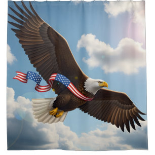 Freedom's Ascent – Patriotischer Adler 4. Juli Duschvorhang