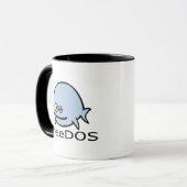 FreeDos Fische - Blau mit Namen Tasse (Vorderseite Links)