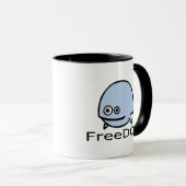 FreeDos Fische - Blau mit Namen Tasse (VorderseiteRechts)