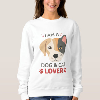 Freefit I AM A Hund & Cat Lover Women's Basic Crew Sweatshirt