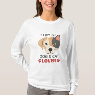 Freefit Ich bin ein Hund & Katze Lover Basic Long  T-Shirt