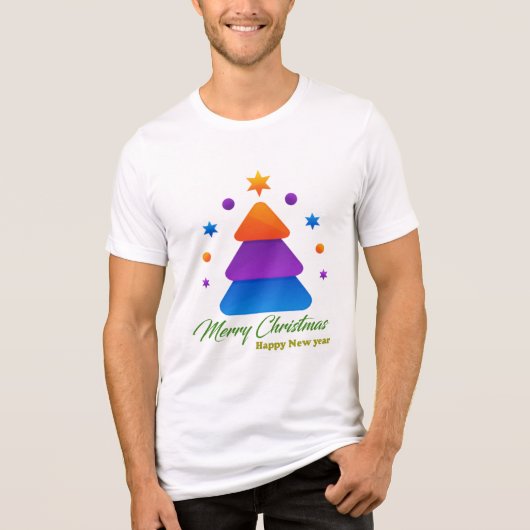 Freefit Merry Christmas Tree Bella+Canvas Tri-Blen Tri-Blend Shirt (Vorderseite)