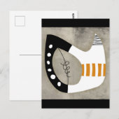 Freeform - Orange Schwarz und Weiß Postkarte (Vorne/Hinten)
