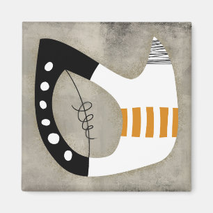 Freeform - Orange Schwarz-weiß Kühlschrank Magnet