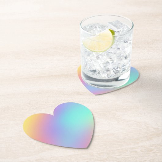 Freeform Pastel Gradient Heart Paper Untersetzer (Vor Ort)