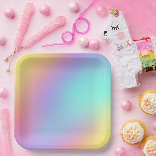 Freeform Pastel Gradient Square Paper Teller (Party)