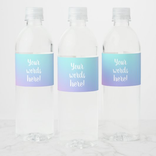 Freeform Pastel Gradient Water Flasche Labels Wasserflaschenetikett (Flaschen)