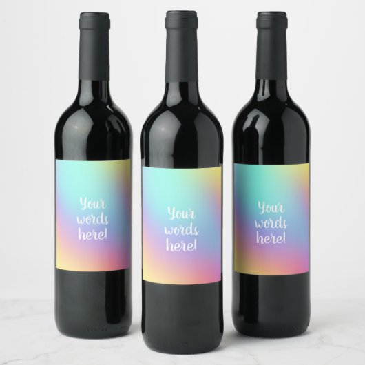Freeform Pastel Rainbow Gradient Wine Labels Weinetikett (Flaschen)