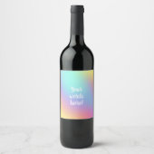 Freeform Pastel Rainbow Gradient Wine Labels Weinetikett (Vorderseite)