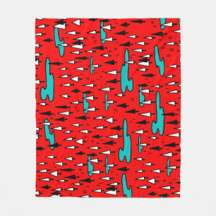 Freehand Bäume: skandinavisches Weihnachtsmuster. Fleecedecke