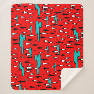 Freehand Bäume: skandinavisches Weihnachtsmuster. Sherpadecke