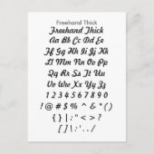 Freehand Diick - Zazzle Schriftart Sampler Sheet Postkarte (Vorderseite)