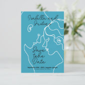 Freehand linear drawing of a couple in love save the date (Stehend Vorderseite)