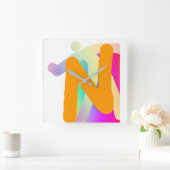 FREEHAND-MONOGRAM-INITIAL N QUADRATISCHE WANDUHR (Zuhause)