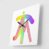 FREEHAND-MONOGRAMM QUADRATISCHE WANDUHR (Winkel)