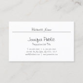 Freehand Script Chic Modernes Minimalistisches Sch Visitenkarte (Vorderseite)