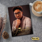 Freehand Script Front/Back Foto Abschluss Folieneinladung