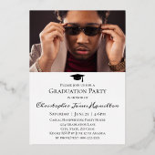 Freehand Script Front/Back Foto Abschluss Folieneinladung (Rückseite)