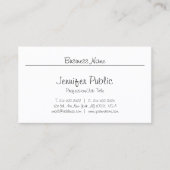 Freehand Script Minimalistischer Chic Modernes Sch Visitenkarte (Vorderseite)