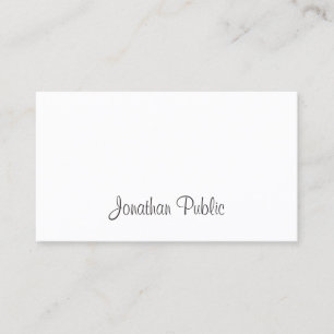 Freehand Script Modern Sleek Beruflich Top Visitenkarte