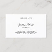 Freehand Script Modernes Elegantes Design Cool Sch Visitenkarte (Rückseite)