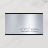 Freehand Script Silver Look Moderner Minimaler Sch Visitenkarte (Rückseite)