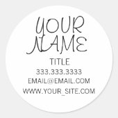 Freehand Simple Schlicht Runder Aufkleber (Vorderseite)