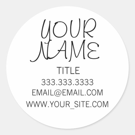 Freehand Simple Schlicht Runder Aufkleber (Vorderseite)