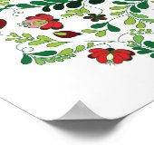 Freehand Ungarisch Matyo Red und Green Poster (Ecke)