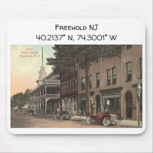 Freehold NJ Kartenkoordinate 1909 im Vintage-Stil Mousepad