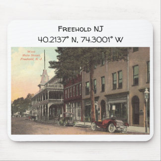 Freehold NJ Map Coordinate 1909 Vintag Style Mousepad