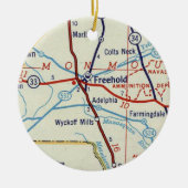 Freehold NJ Map Keramik Ornament (Vorne)