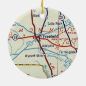 Freehold NJ Map Keramik Ornament (Hinten)