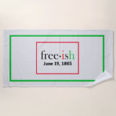 Freeish Juneteenth Border Strandtuch (Vorderseite)