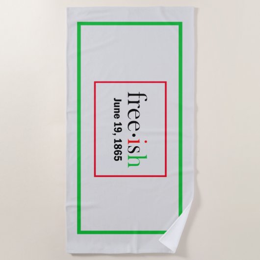 Freeish Juneteenth Border Strandtuch (Vorderseite)