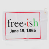 Freeish Juneteenth Golf Towel Golfhandtuch (Horizontal)
