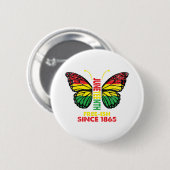 Freeish Seit 1865 Juneteenth Schmetterling Blm Sch Button (Vorne & Hinten)