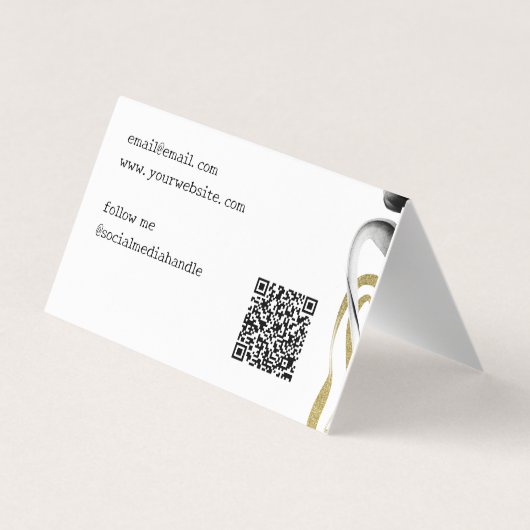 Freelance Design Abstrakt QR Code Gold Black Visitenkarten (Rückseite)