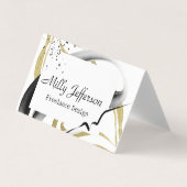 Freelance Design Abstrakt QR Code Gold Black Visitenkarten (Vorderseite)