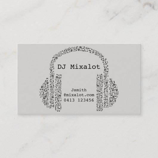 Freelance DJ Disk Jockey Party Music Visitenkarte (Vorderseite)