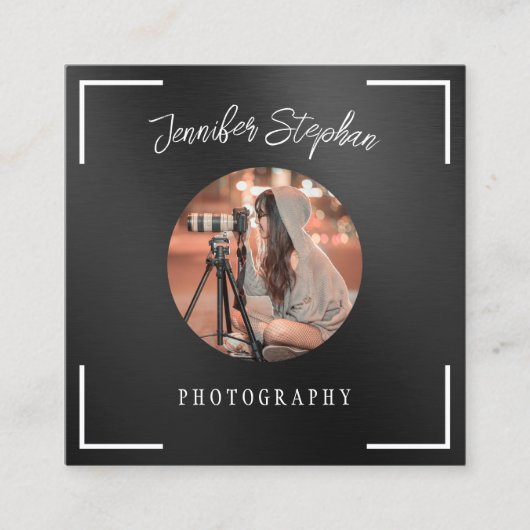 Freelance Fotograf Benutzerdefiniertes Foto QR Cod Quadratische Visitenkarte (Vorderseite)