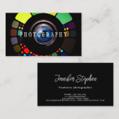 Freelance Fotograf Kamera Fotografie Schwarz Visitenkarte (Vorne/Hinten)