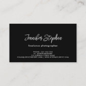 Freelance Fotograf Kamera Fotografie Schwarz Visitenkarte (Rückseite)