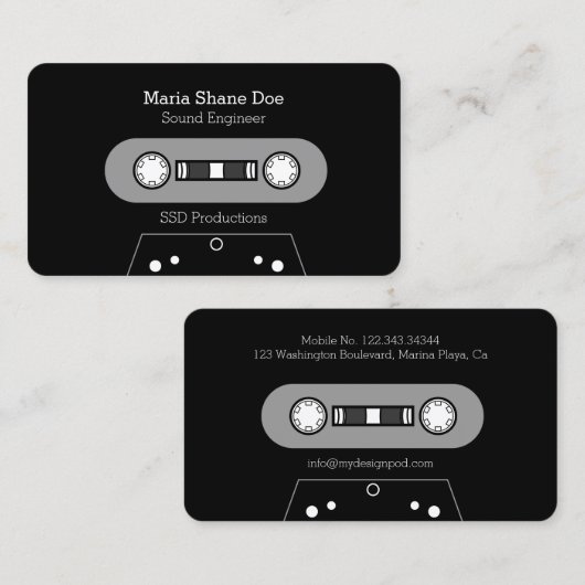 Freelance Musician Beruflich Business Card Visitenkarte (Vorne/Hinten)